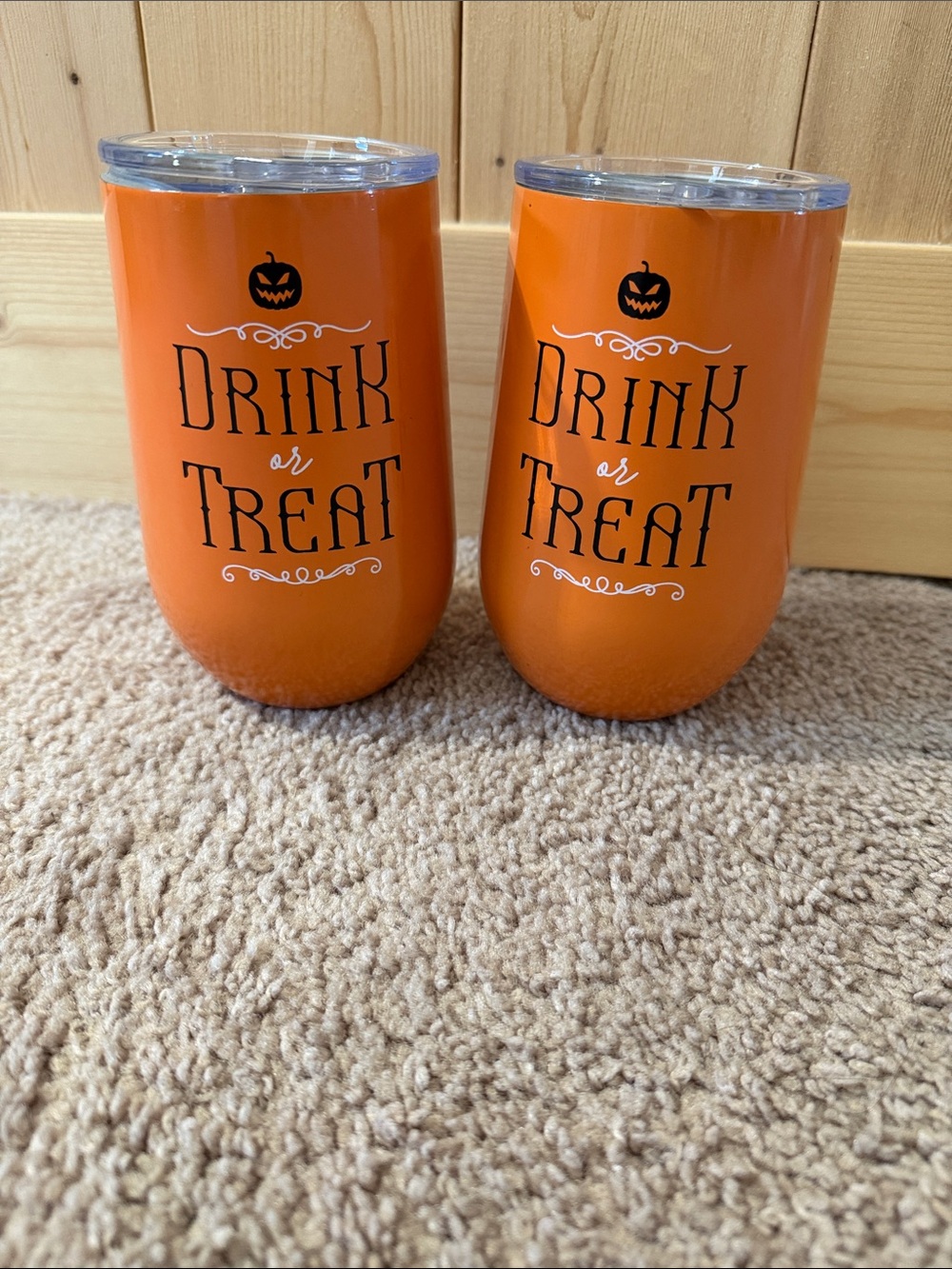 Drink or Treat Orange Stainless Steel Tumbler Set